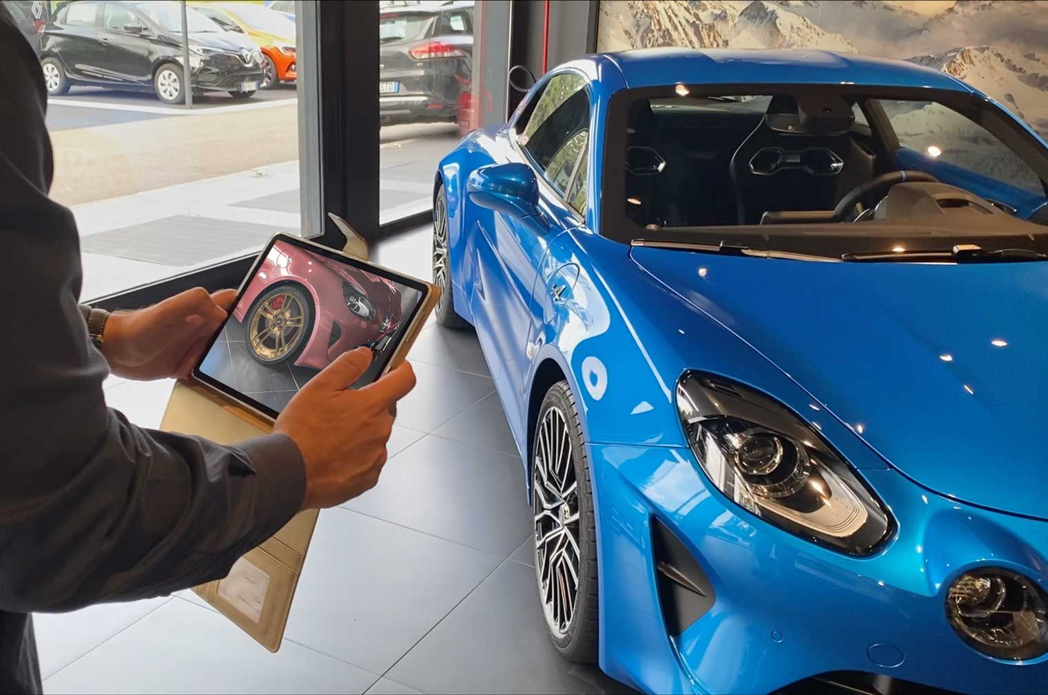 Showroom configuration session on a tablet