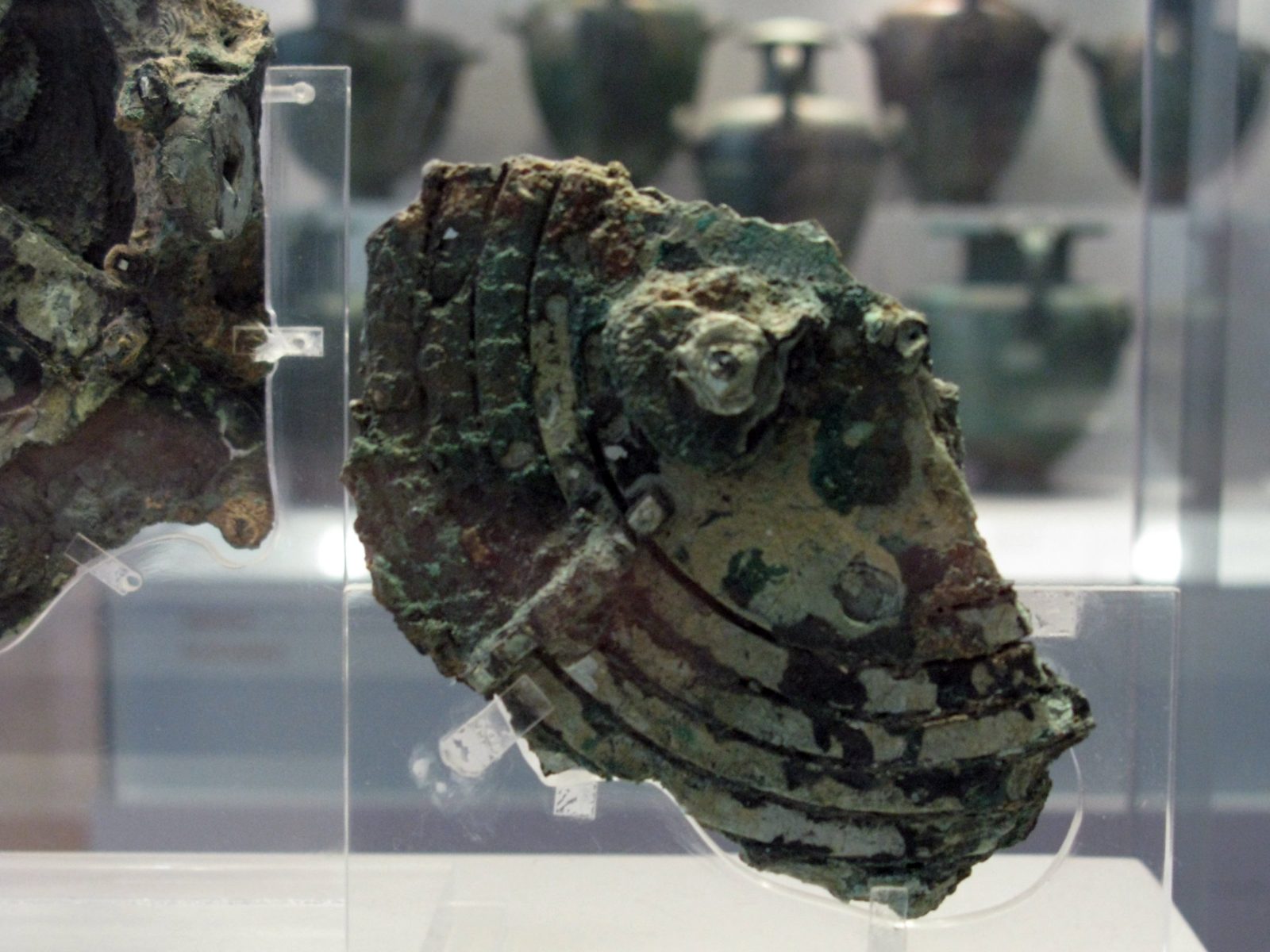 The Antikythera mechanism on display at the National Archaeological Museum in Athens